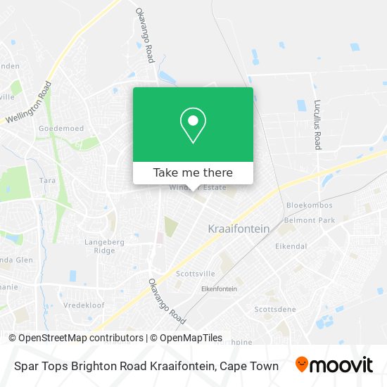 Spar Tops Brighton Road Kraaifontein map