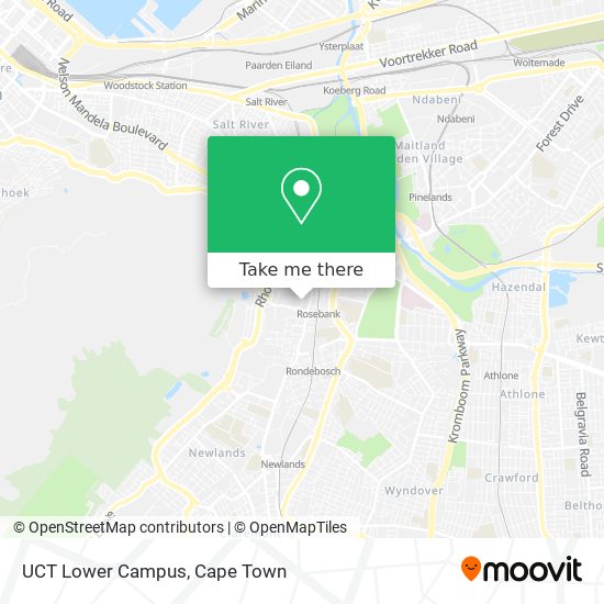 UCT Lower Campus map