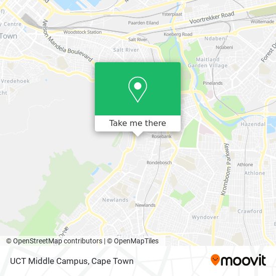 UCT Middle Campus map