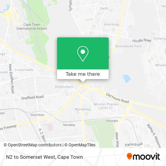 N2 to Somerset West map