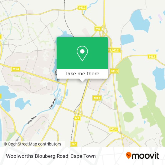 Woolworths Blouberg Road map