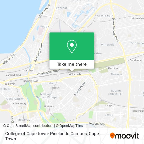 College of Cape town- Pinelands Campus map