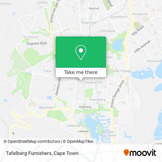 Tafelberg Furnishers map