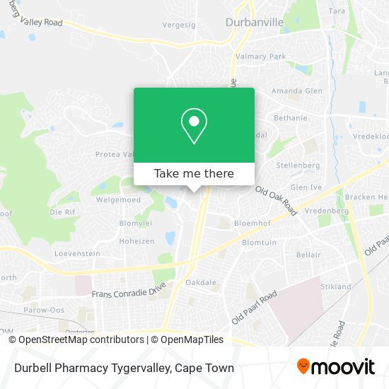 Durbell Pharmacy Tygervalley map