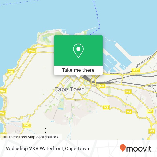 Vodashop V&A Waterfront map