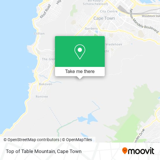 Top of Table Mountain map