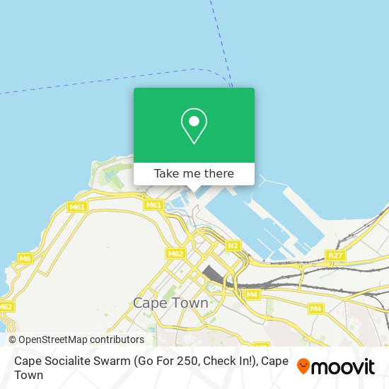 Cape Socialite Swarm (Go For 250, Check In!) map