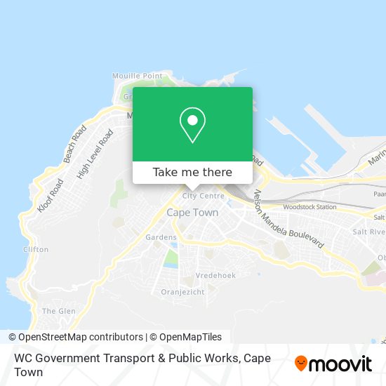 WC Government Transport & Public Works map