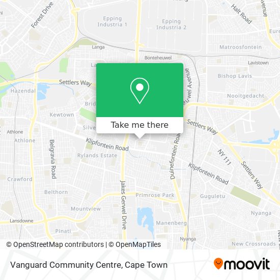 Vanguard Community Centre map