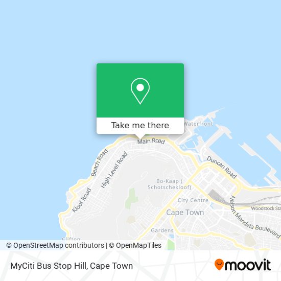 MyCiti Bus Stop Hill map