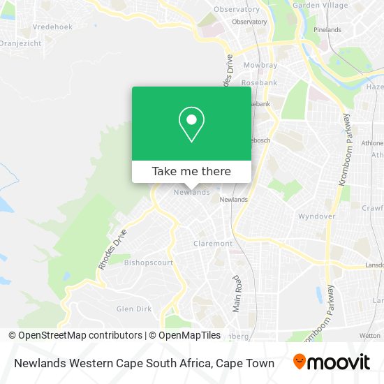 Newlands Western Cape South Africa map