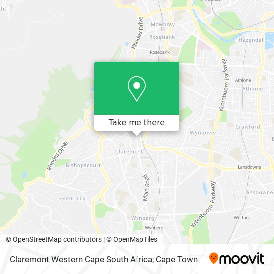 Claremont Western Cape South Africa map