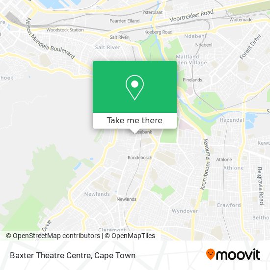 Baxter Theatre Centre map