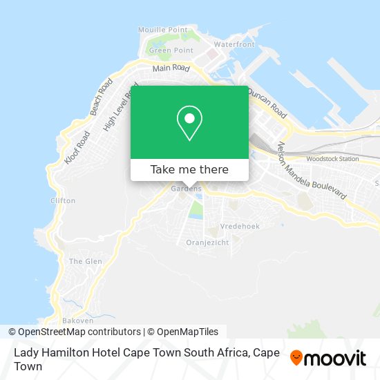 Lady Hamilton Hotel Cape Town South Africa map