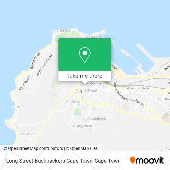 Long Street Backpackers Cape Town map