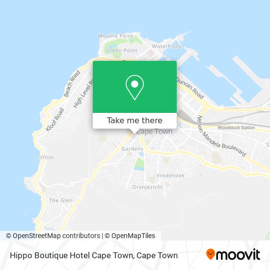 Hippo Boutique Hotel Cape Town map