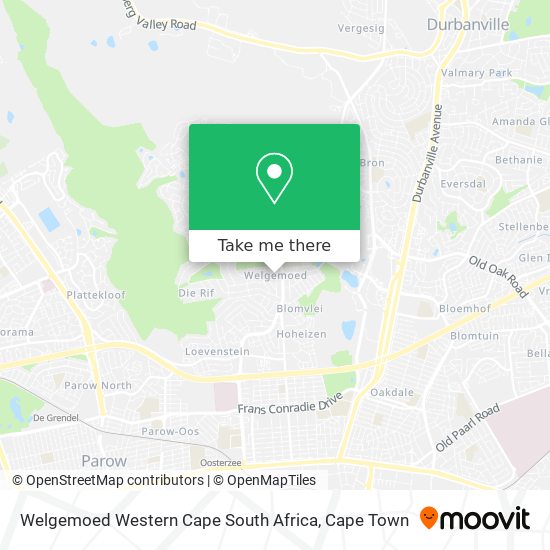 Welgemoed Western Cape South Africa map