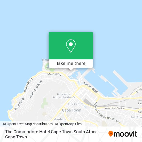 The Commodore Hotel Cape Town South Africa map