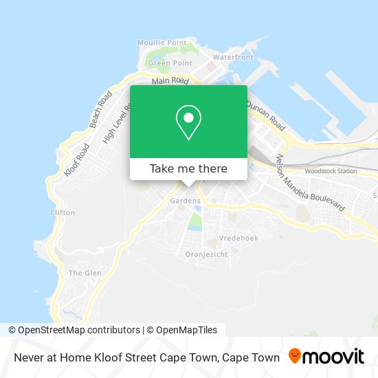 Never at Home Kloof Street Cape Town map