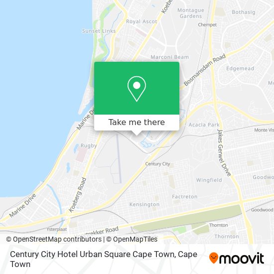 Century City Hotel Urban Square Cape Town map