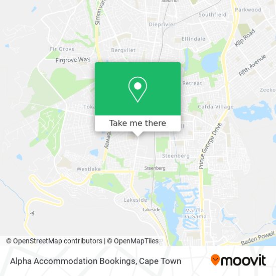 Alpha Accommodation Bookings map