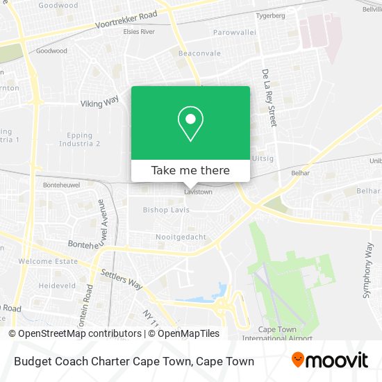 Budget Coach Charter Cape Town map