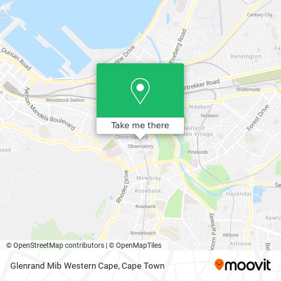 Glenrand Mib Western Cape map