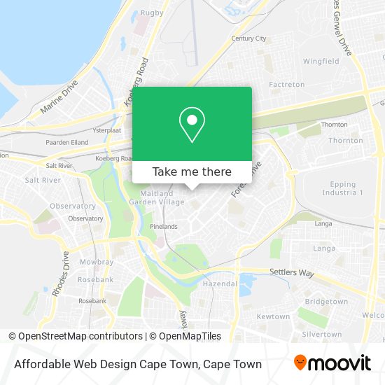 Affordable Web Design Cape Town map