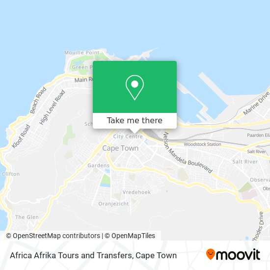 Africa Afrika Tours and Transfers map