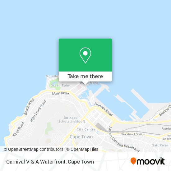 Carnival V & A Waterfront map