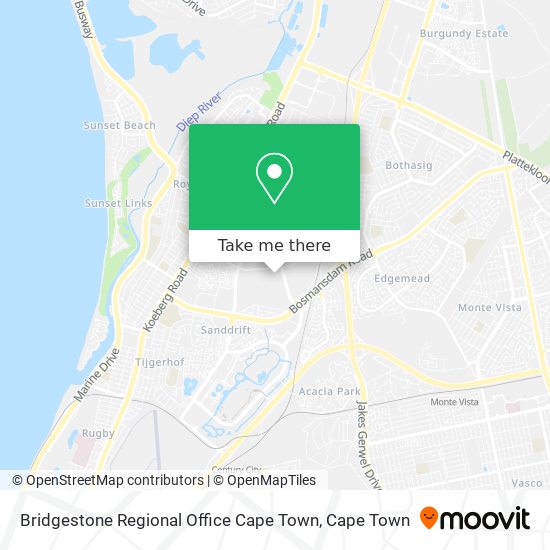 Bridgestone Regional Office Cape Town map