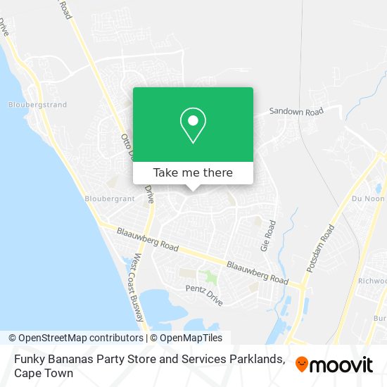 Funky Bananas Party Store and Services Parklands map