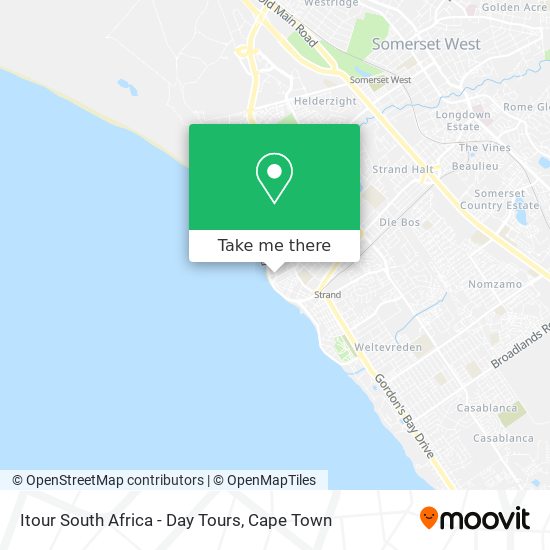 Itour South Africa - Day Tours map