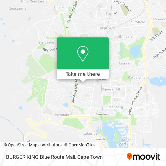BURGER KING Blue Route Mall map