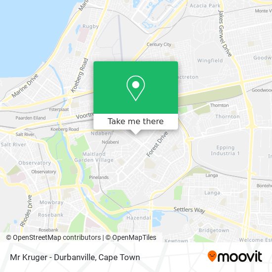 Mr Kruger - Durbanville map
