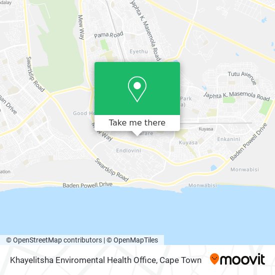 Khayelitsha Enviromental Health Office map