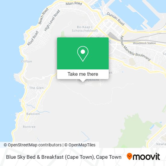 Blue Sky Bed & Breakfast (Cape Town) map
