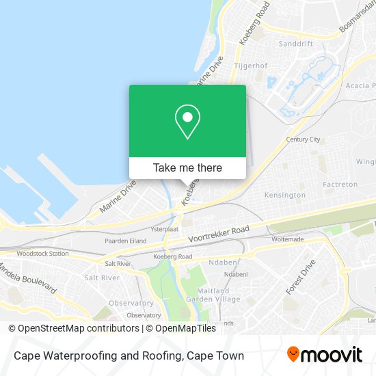 Cape Waterproofing and Roofing map