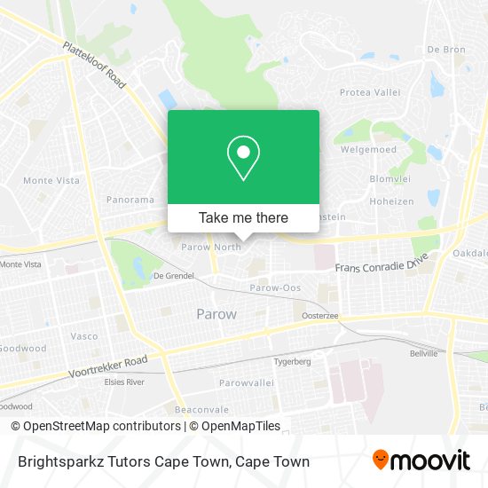 Brightsparkz Tutors Cape Town map