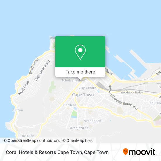 Coral Hotels & Resorts Cape Town map