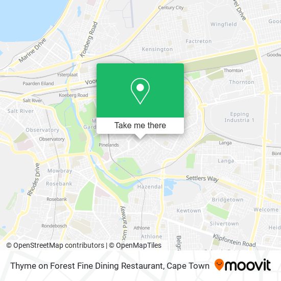 Thyme on Forest Fine Dining Restaurant map