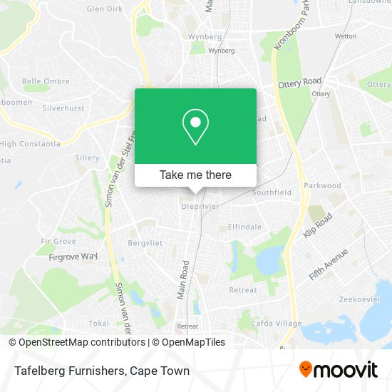 Tafelberg Furnishers map