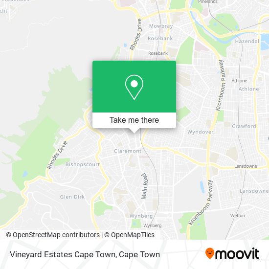 Vineyard Estates Cape Town map