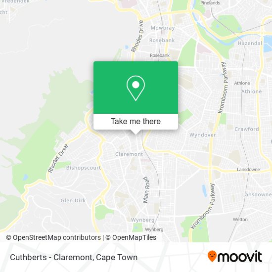 Cuthberts - Claremont map