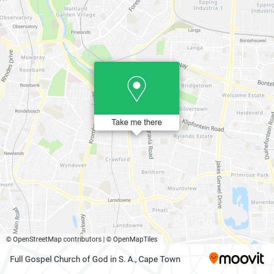 Full Gospel Church of God in S. A. map