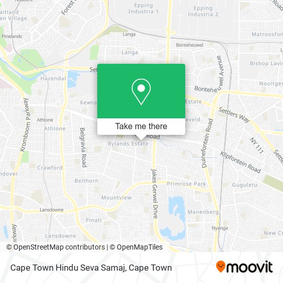 Cape Town Hindu Seva Samaj map