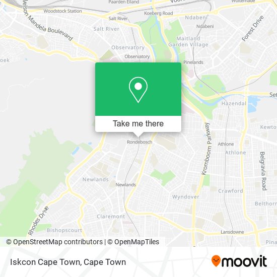 Iskcon Cape Town map