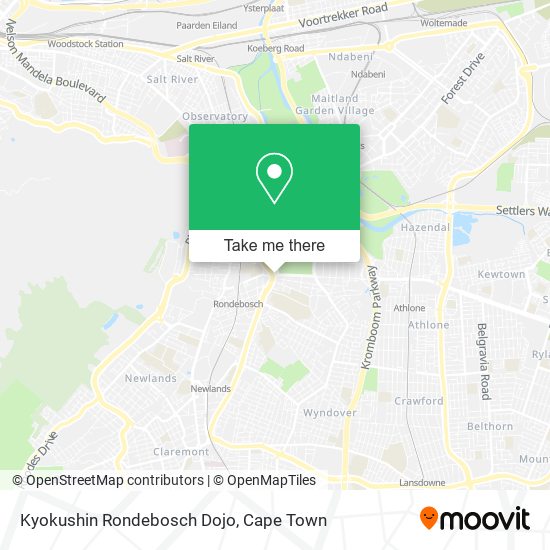 Kyokushin Rondebosch Dojo map