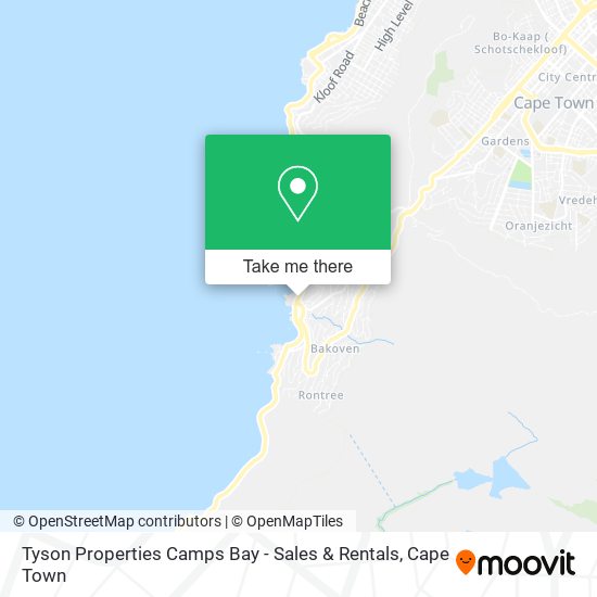 Tyson Properties Camps Bay - Sales & Rentals map