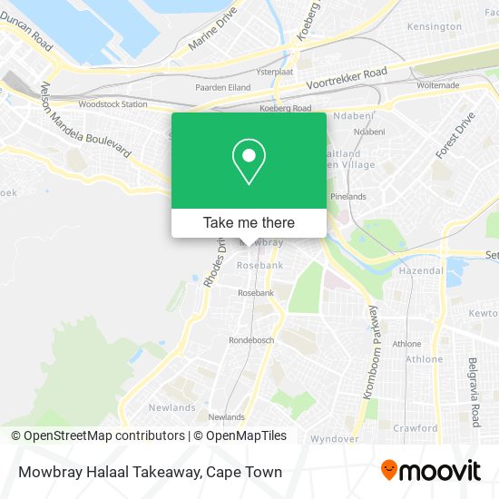 Mowbray Halaal Takeaway map